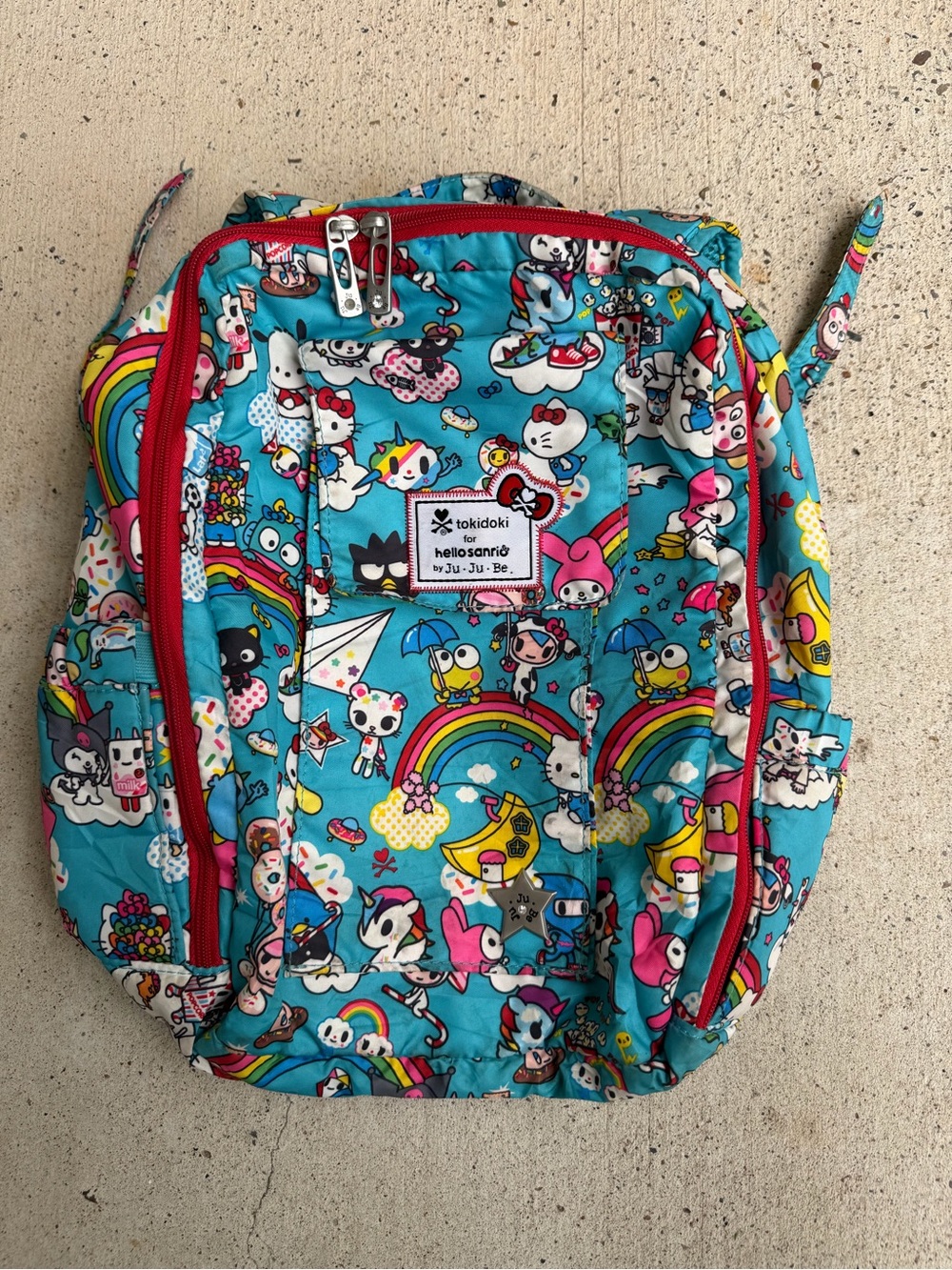 JuJuBe x tokidoki hello sanrio MiniBe Backpack Diaper Bag Rainbow Dreams Print